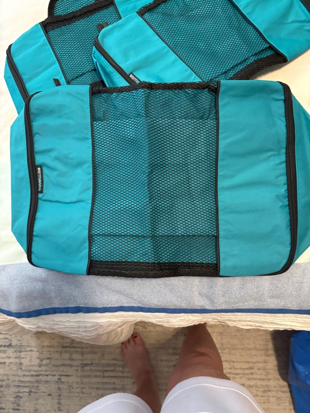TravelWise Teal Packing Cube Set- Travel Organizer set of 5 - Picture 4 of 5